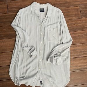 EUC XL Abercrombie & Fitch Striped Boyfriend Button-Up